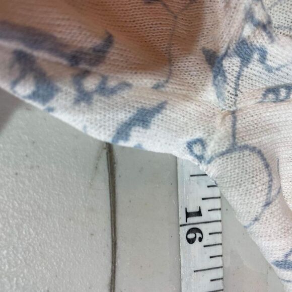 Zara Women's Floral Print Knit V Neck Long Sleeve Crop Top White Blue Size Small - Picture 10 of 11